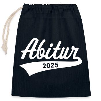Abitur 2025 (Abiturient / Abi / Hochschulreife W) - Verschließbarer Geschenkbeutel aus Baumwolle (25x30cm) - Navy - Vorne