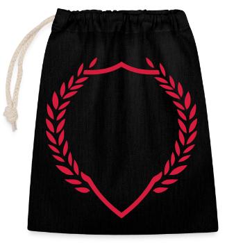 Armoiries, symbole de la couronne de bouclier - Sac cadeau en coton avec cordon (25 x 30 cm) - noir - Devant