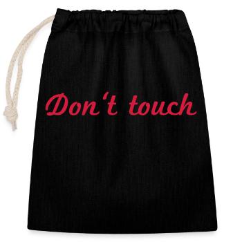 Do not touch red - Closable cotton gift bag (25x30cm) - black - Front