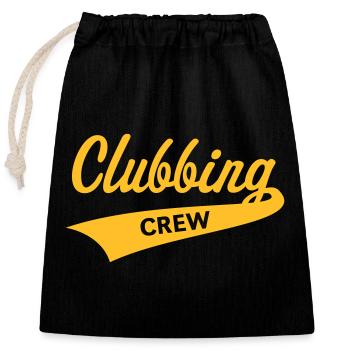 Clubbing Crew (Party / Nightlife / Gold) - Closable cotton gift bag (25x30cm) - black - Front
