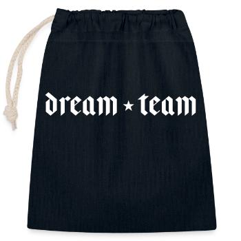 Dream Team - Verschließbarer Geschenkbeutel aus Baumwolle (25x30cm) - Navy - Vorne