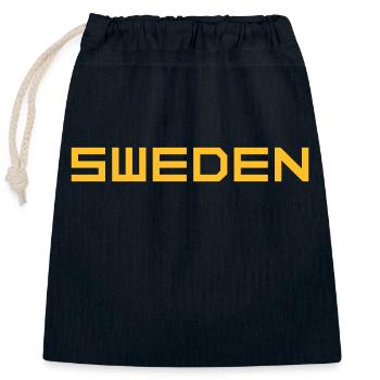 Schweden - Verschließbarer Geschenkbeutel aus Baumwolle (25x30cm) - Navy - Vorne