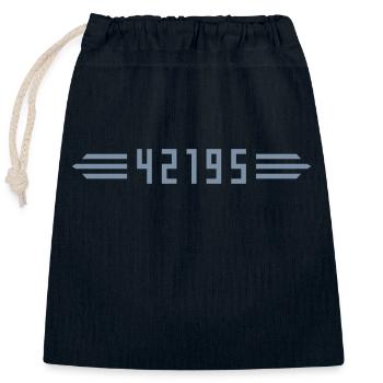 Marathon 42195 Meter - Verschließbarer Geschenkbeutel aus Baumwolle (25x30cm) - Navy - Vorne