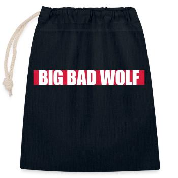 big bad wolf quote - Closable cotton gift bag (25x30cm) - navy - Front