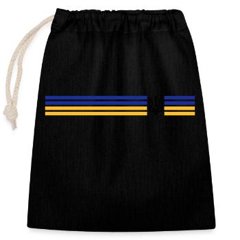 UKRAINE Sportlich - Verschließbarer Geschenkbeutel aus Baumwolle (25x30cm) - Schwarz - Vorne