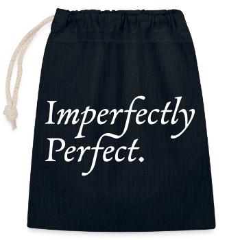 Imperfectly Perfect - Closable cotton gift bag (25x30cm) - navy - Front