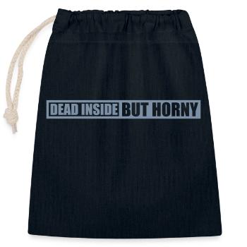 dead inside but horny - Closable cotton gift bag (25x30cm) - navy - Front
