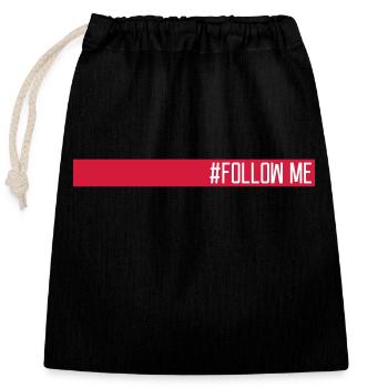 Cool Follow Me - Closable cotton gift bag (25x30cm) - black - Front