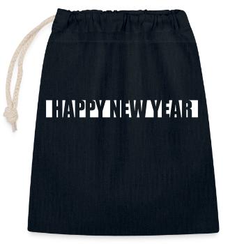 happy new year Zitat - Verschließbarer Geschenkbeutel aus Baumwolle (25x30cm) - Navy - Vorne