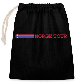 Norway Tour Norge - Sac cadeau en coton avec cordon (25 x 30 cm) - noir - Devant