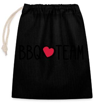 BBQ Grill Team - Verschließbarer Geschenkbeutel aus Baumwolle (25x30cm) - Schwarz - Vorne