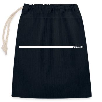 Ligne 2024 - Sac cadeau en coton avec cordon (25 x 30 cm) - bleu marine - Devant