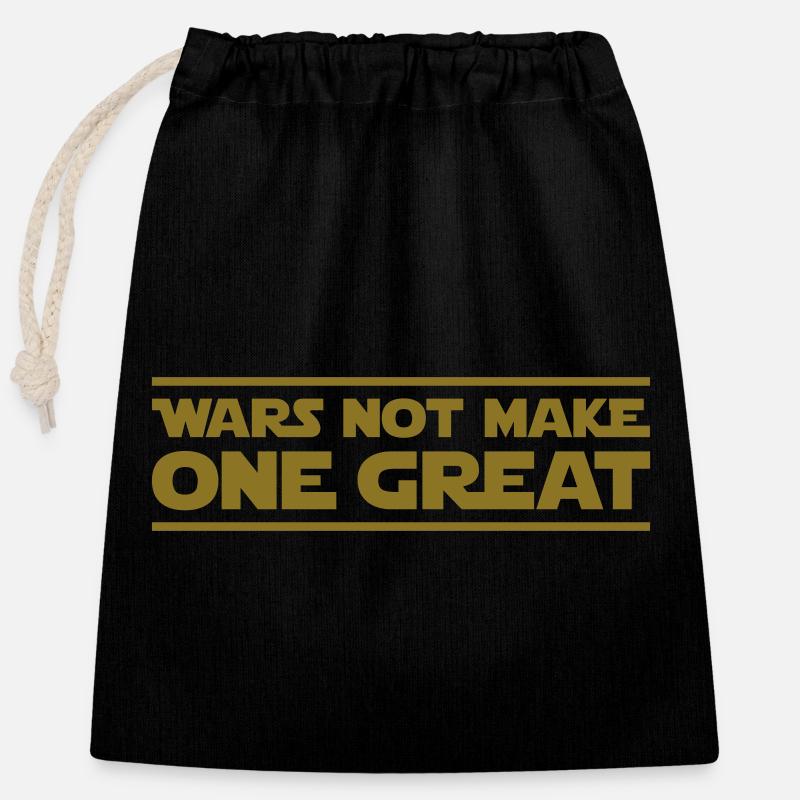 Wars not make one great - Closable cotton gift bag (25x30cm) - black