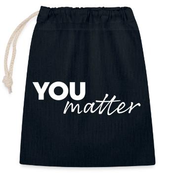 You matter - Verschließbarer Geschenkbeutel aus Baumwolle (25x30cm) - Navy - Vorne