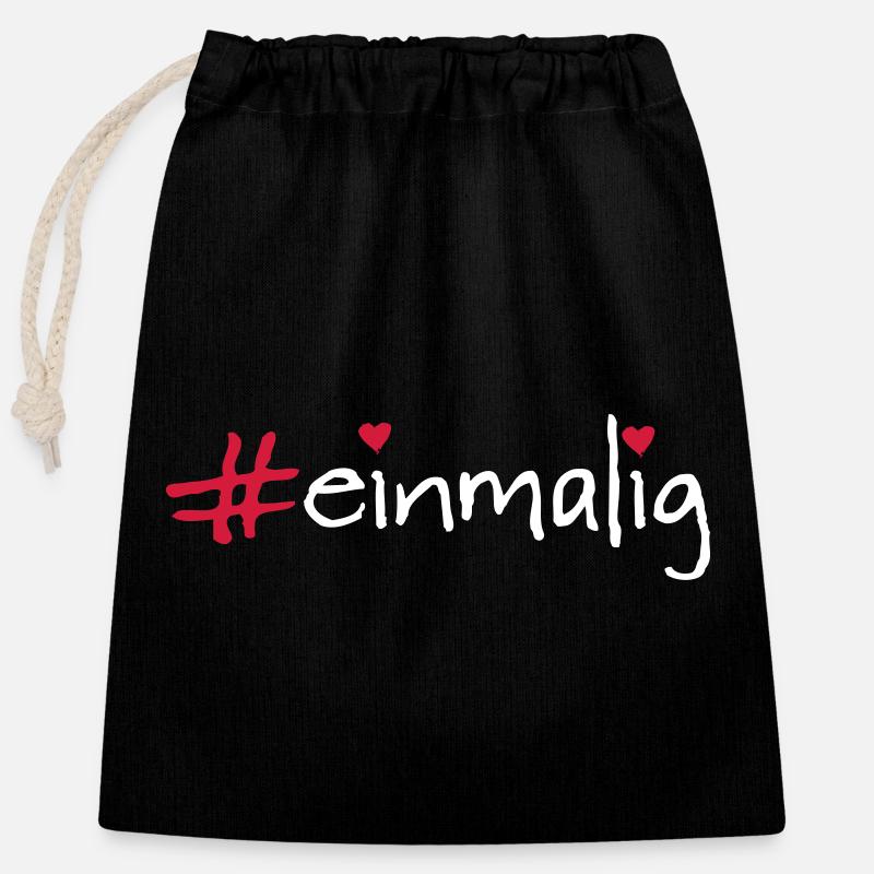 unique - Closable cotton gift bag (25x30cm) - black