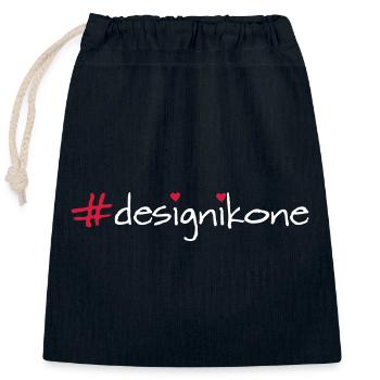 Design icon - Closable cotton gift bag (25x30cm) - navy - Front