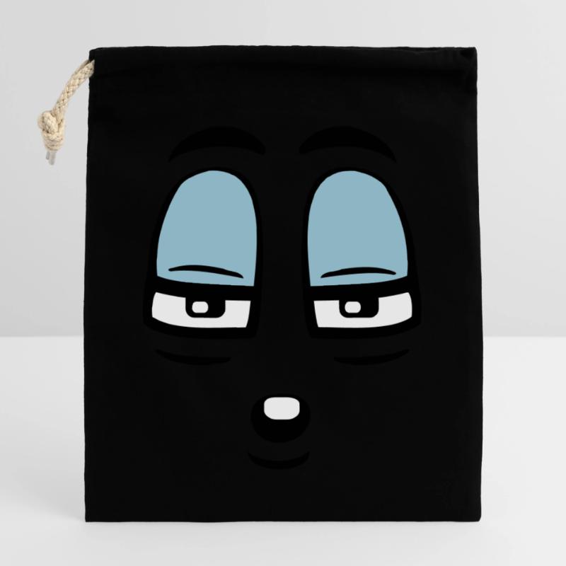 Skeptical Comic Face Judgmental Gaze Closable cotton gift bag (25x30cm)