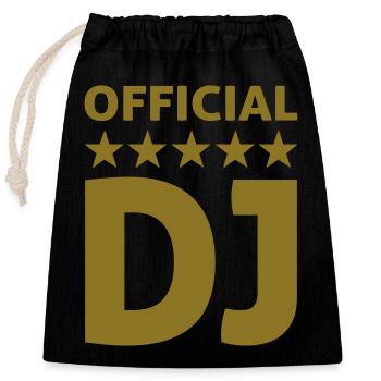 official dj - Sac cadeau en coton avec cordon (25 x 30 cm) - noir - Devant