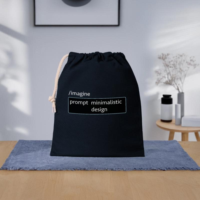 Conception d’image AI-Prompt Dire informatique AI Computer Sac cadeau en coton avec cordon (25 x 30 cm)