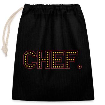Chef | Couleurs changeantes - Sac cadeau en coton avec cordon (25 x 30 cm) - noir - Devant