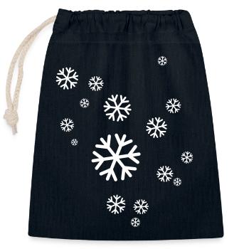 snow - Closable cotton gift bag (25x30cm) - navy - Front