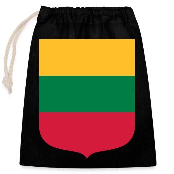 Lithuania - Closable cotton gift bag (25x30cm) - black - Front