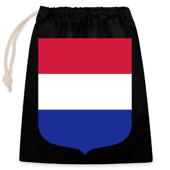 Niederlande - Verschließbarer Geschenkbeutel aus Baumwolle (25x30cm) - Schwarz - Vorne