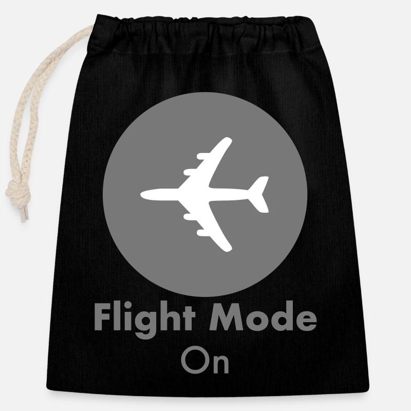 Flight Mode - Closable cotton gift bag (25x30cm) - black