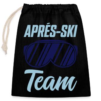 L’équipe de ski APRrès - Sac cadeau en coton avec cordon (25 x 30 cm) - noir - Devant