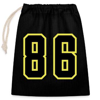 86 Number Leotard - Closable cotton gift bag (25x30cm) - black - Front