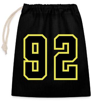 92 Number Jersey - Closable cotton gift bag (25x30cm) - black - Front