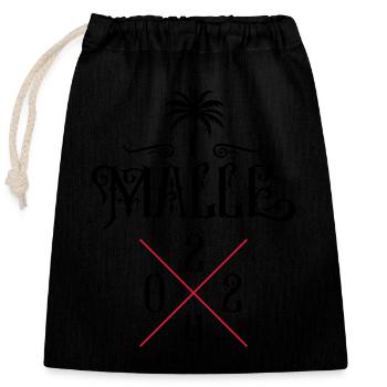 Malle 2024 Palme Mallorca - Verschließbarer Geschenkbeutel aus Baumwolle (25x30cm) - Schwarz - Vorne
