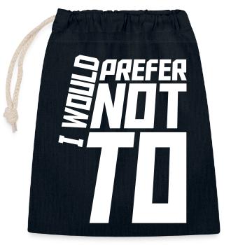 I prefer not to - Closable cotton gift bag (25x30cm) - navy - Front