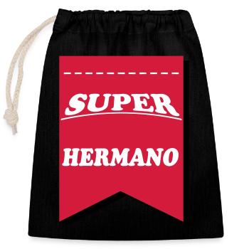 FRERE SOEUR BROTHER SISTERHERMANO - Sac cadeau en coton avec cordon (25 x 30 cm) - noir - Devant
