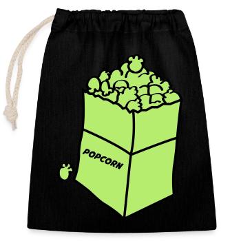 Maïs soufflé 2 - Sac cadeau en coton avec cordon (25 x 30 cm) - noir - Devant