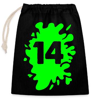 Blobs 14 - Sac cadeau en coton avec cordon (25 x 30 cm) - noir - Devant