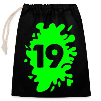 blob 19 - Closable cotton gift bag (25x30cm) - black - Front