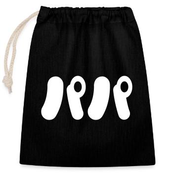 Japanese Papa パパ | Nihongo Language - Closable cotton gift bag (25x30cm) - black - Front