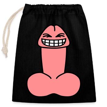 cheeky_penis - Verschließbarer Geschenkbeutel aus Baumwolle (25x30cm) - Schwarz - Vorne
