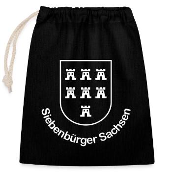 Wappen "Siebenbürger Sachsen" einfarbig - Verschließbarer Geschenkbeutel aus Baumwolle (25x30cm) - Schwarz - Vorne