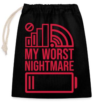 Symboles mon pire cauchemar - Sac cadeau en coton avec cordon (25 x 30 cm) - noir - Devant