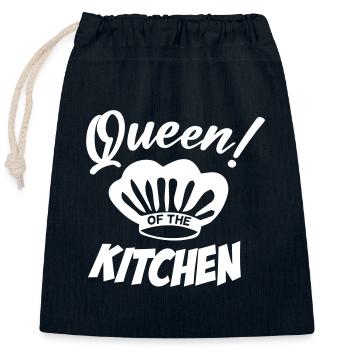 Reine du chef de cuisine - Sac cadeau en coton avec cordon (25 x 30 cm) - bleu marine - Devant