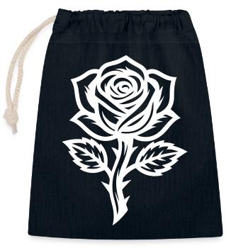 Icône de fleur de rose - Sac cadeau en coton avec cordon (25 x 30 cm) - bleu marine - Devant