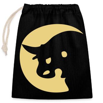 Constellation Taurus - Closable cotton gift bag (25x30cm) - black - Front