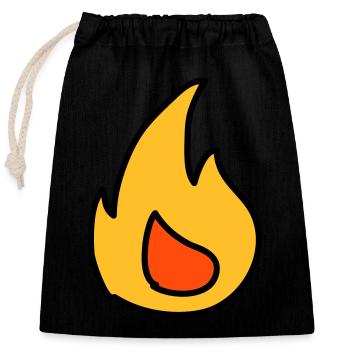 Flamme - Verschließbarer Geschenkbeutel aus Baumwolle (25x30cm) - Schwarz - Vorne