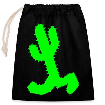 Cactus Cacti Legs Running Fast Funny Running - Closable cotton gift bag (25x30cm) - black - Front