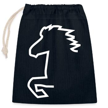 Cheval islandais - Sac cadeau en coton avec cordon (25 x 30 cm) - bleu marine - Devant