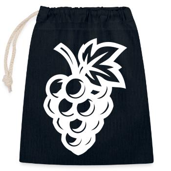 Grapes Symbol Grapes - Closable cotton gift bag (25x30cm) - navy - Front