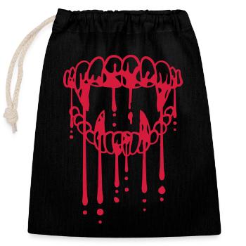 Drops of blood vampire - Closable cotton gift bag (25x30cm) - black - Front
