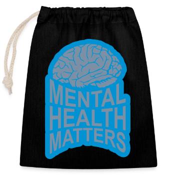 la santé mentale compte citation - Sac cadeau en coton avec cordon (25 x 30 cm) - noir - Devant